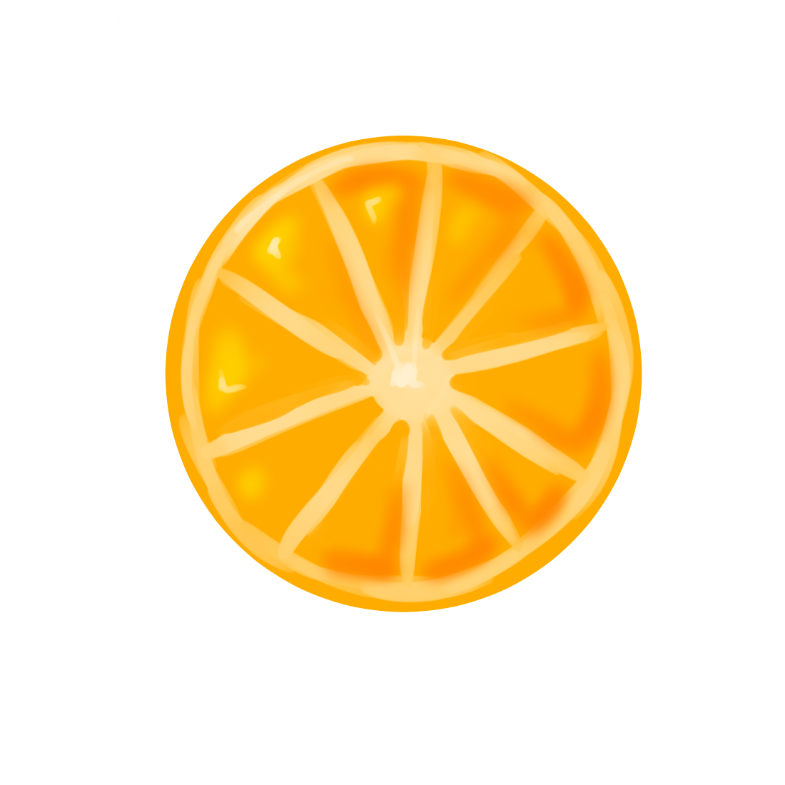 Sliced orange on a white background