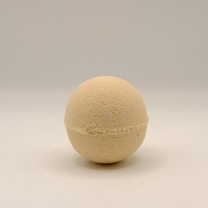 Beige bath bomb on a beige background