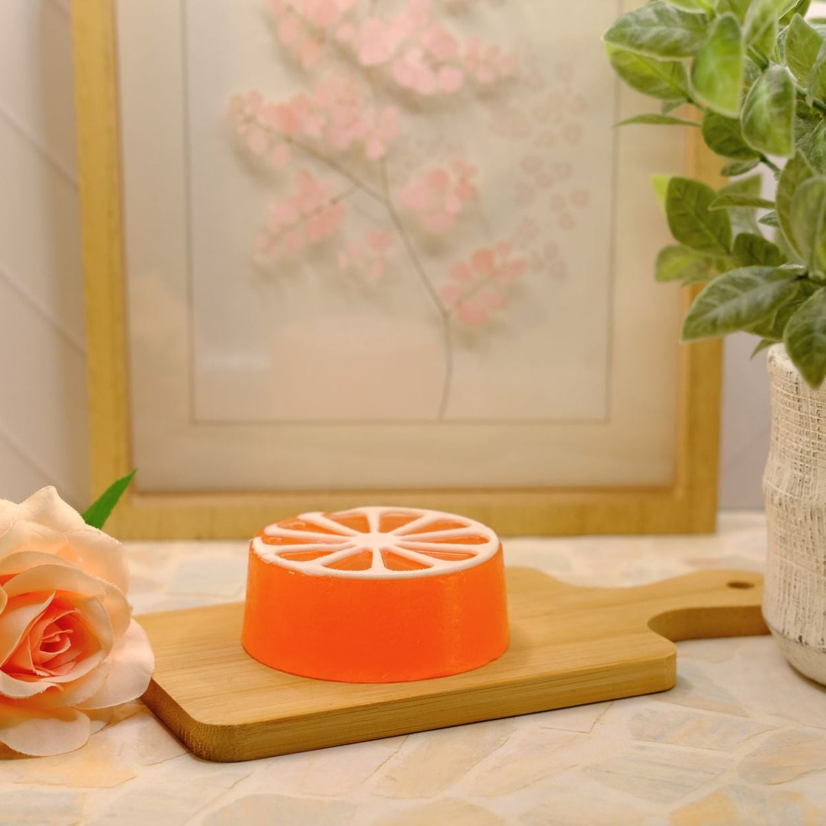 Energetic Grapefruit Round Soap Bar | Fruity Handmade Soap