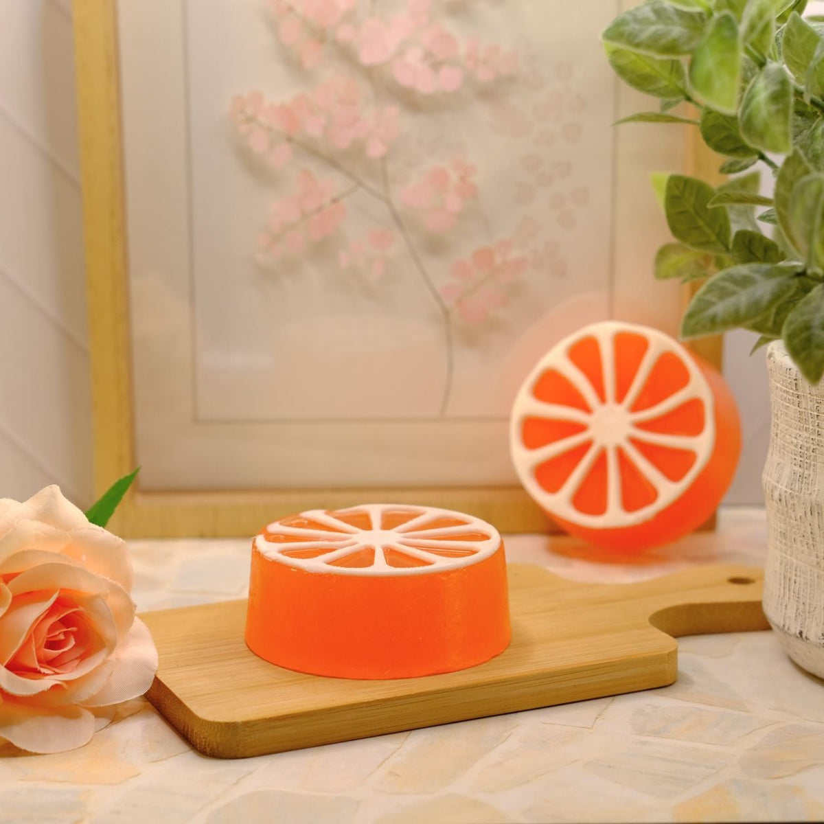 Energetic Grapefruit Round Soap Bar | Fruity Handmade Soap