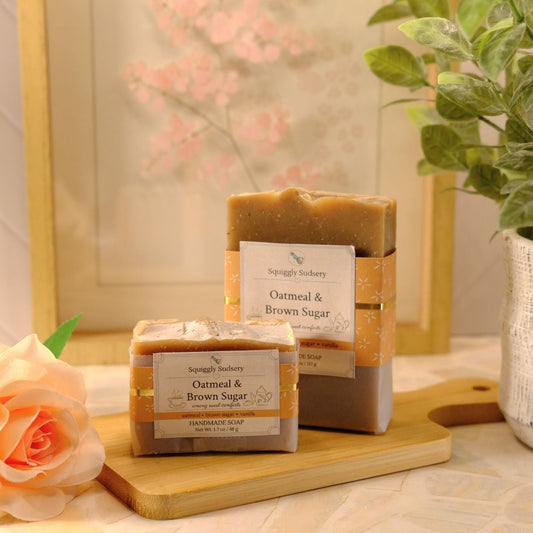 Oatmeal & Brown Sugar Cold Process Soap Bar | Cozy Handmade Soap