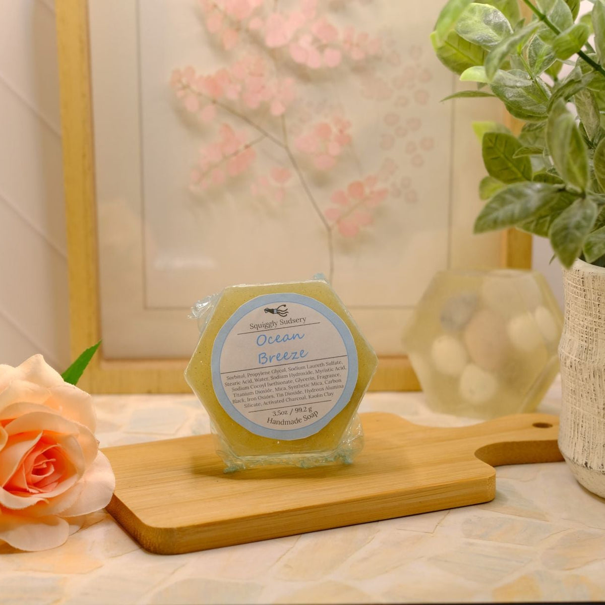 Ocean Breeze Hexagon Soap Bar | Fresh & Floral Handmade Soap