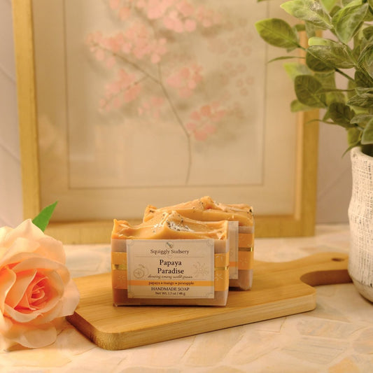 Papaya Paradise Cold Process Soap Mini | Handmade Soap