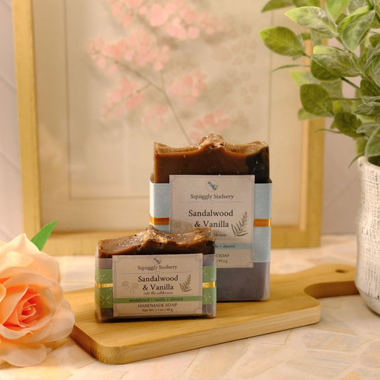 Sandalwood & Vanilla Cold Process Soap Bar | Handmade Soap