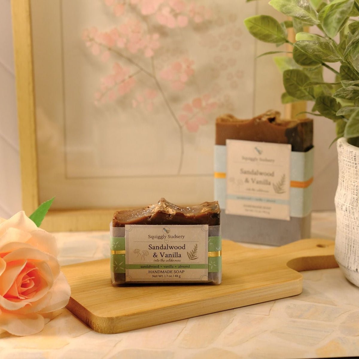 Sandalwood & Vanilla Cold Process Soap Bar | Handmade Soap