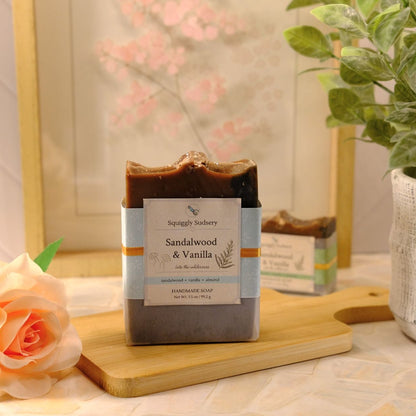 Sandalwood & Vanilla Cold Process Soap Bar | Handmade Soap